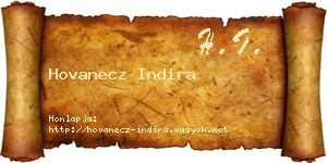 Hovanecz Indira névjegykártya